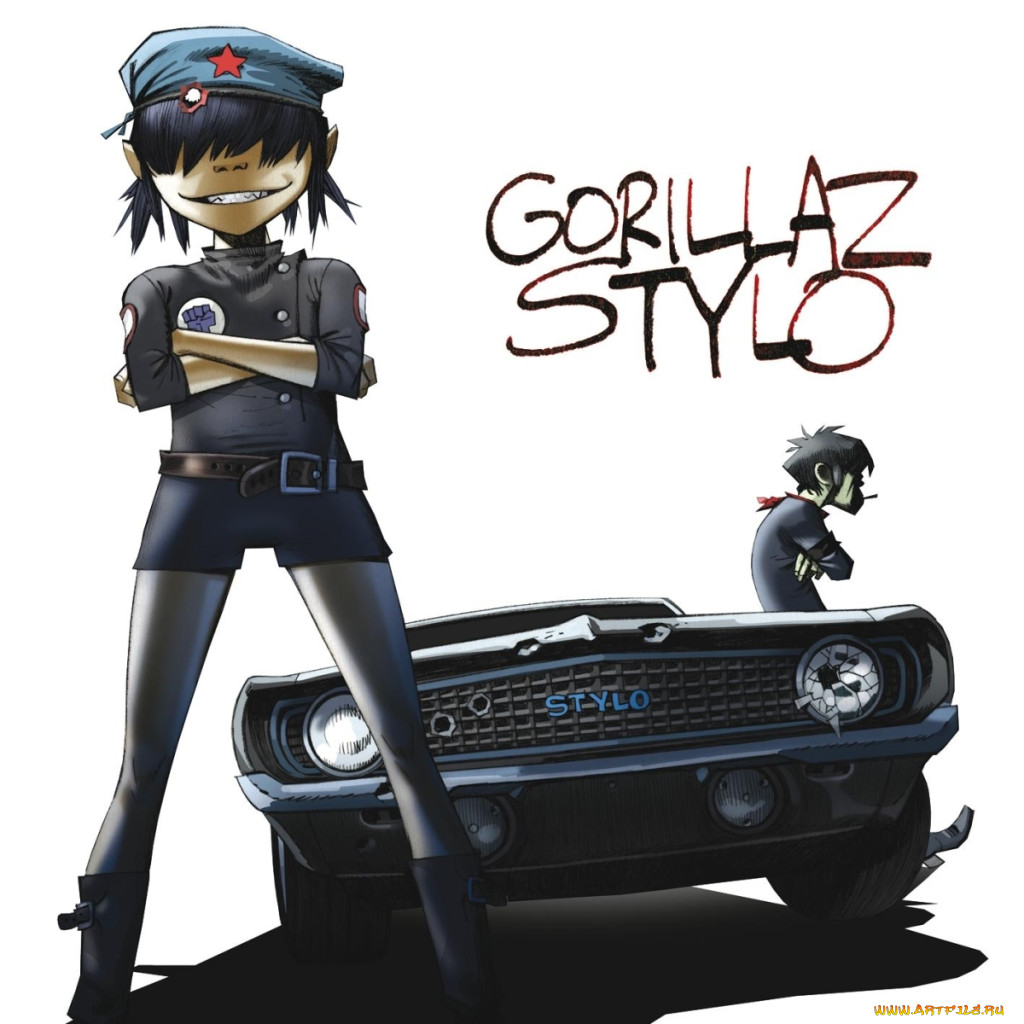 Обои Музыка Gorillaz, обои для рабочего стола, фотографии музыка, gorillaz,  chevrolet, stylo, машина, группа, murdoc, camaro, гориллаз, noodle Обои для  рабочего стола, скачать обои картинки заставки на рабочий стол.